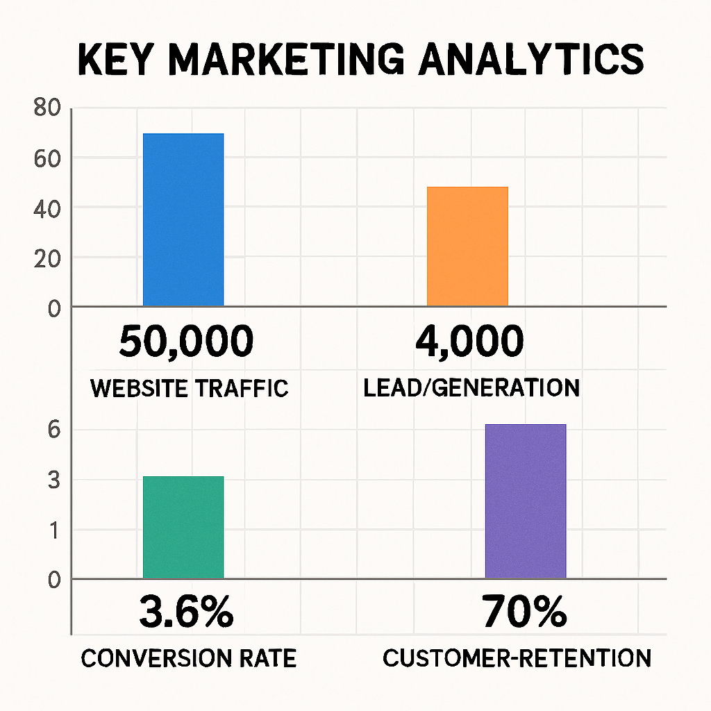 Graph displaying key marketing analytics.